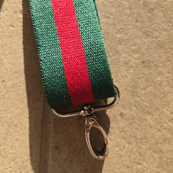 Red and Green Stripe Bag Replacement Strap Wide Adjustable - Picture 3 of 11